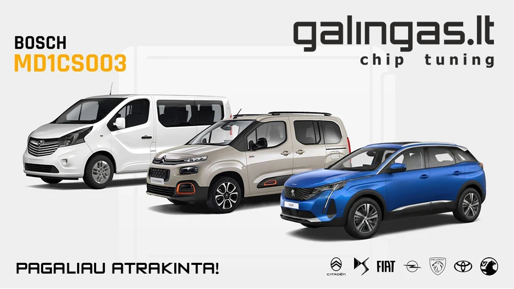 Peugeot Citroen Opel Toyota Fiat 1.5D Bosch MD1CS003 programavimas
